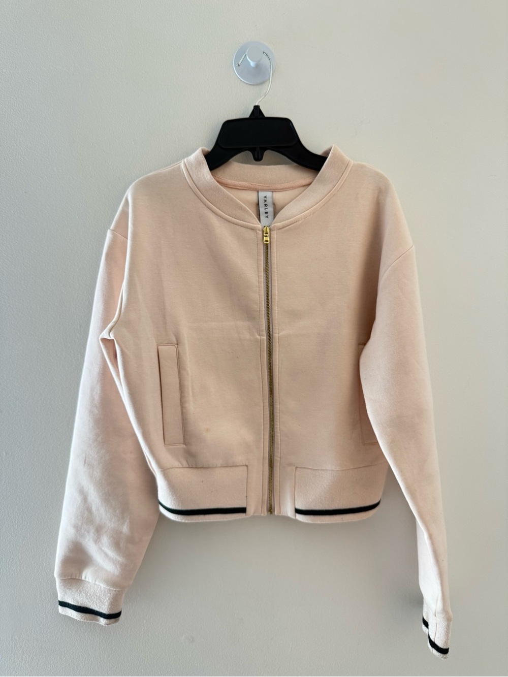 Varley Blush Pink Zip-Front Bomber Jacket Size: X-Small #Lux-W